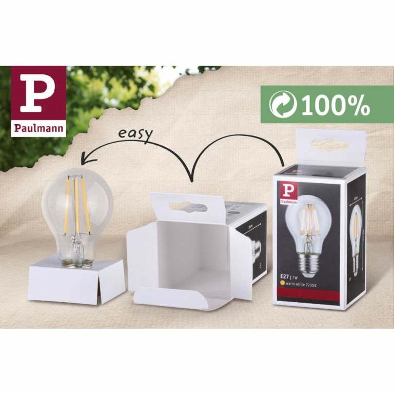 Paulmann Eco-Line Filament 230V LED Kerze E14 1er-Set  98mm 525lm 2,5W 3000K  Klar