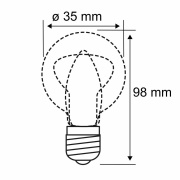 Eco-Line Filament 230V LED Kerze E14 1er-Set  98mm 525lm 2,5W 3000K  Klar