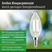 Eco-Line Filament 230V LED Kerze E14 1er-Set  98mm 525lm 2,5W 4000K  Klar