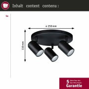 Spotlight Zyli  IP44 GU10   230V max. 3x10W dimmbar Schwarz matt