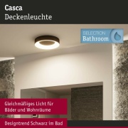 LED Deckenleuchte Casca  IP44  White Switch 2100lm 230V 23W  Schwarz matt