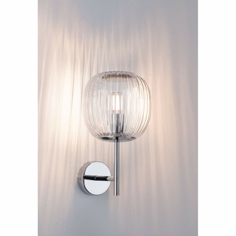 Paulmann Selection Bathroom Wandleuchte Ruya Glas/Chrom IP44 E14 max. 20W dimmbar 230V