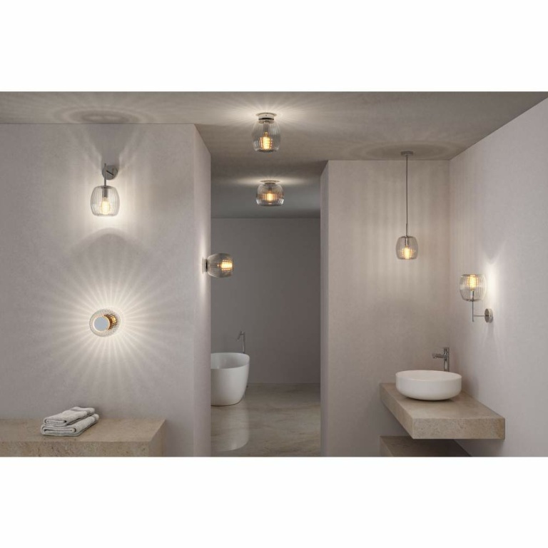 Paulmann Selection Bathroom Wandleuchte Ruya Glas/Chrom IP44 E14 max. 20W dimmbar 230V