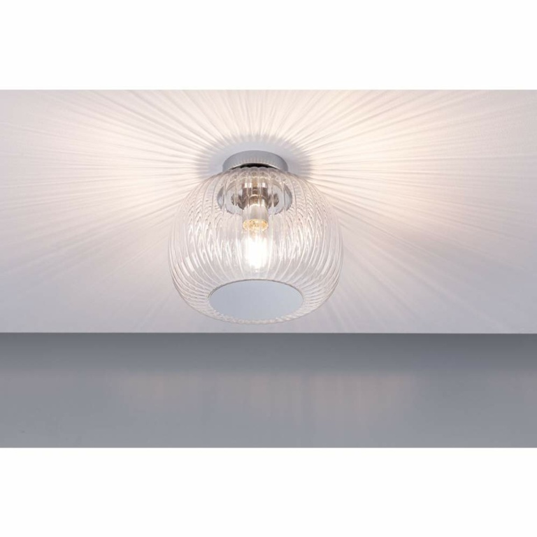 Paulmann LED Deckenleuchte Ruya Glas/Chrom IP44 E27 max. 60W dimmbar 230V