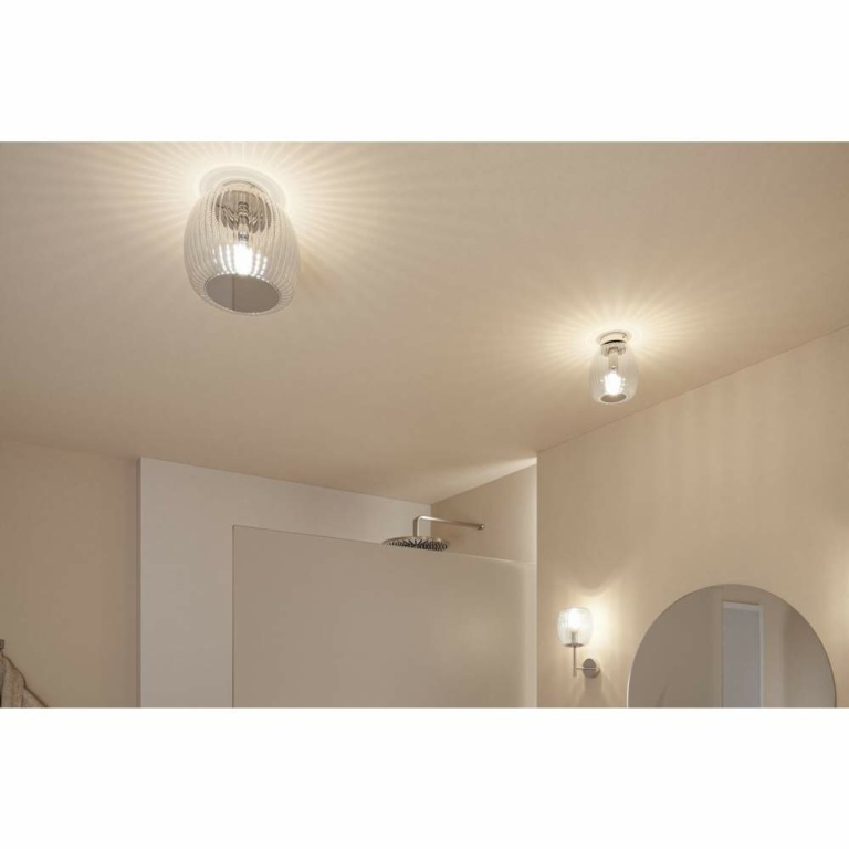 Paulmann LED Deckenleuchte Ruya Glas/Chrom IP44 E27 max. 60W dimmbar 230V