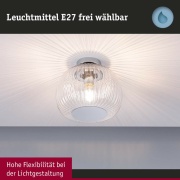 LED Deckenleuchte Ruya Glas/Chrom IP44 E27 max. 60W dimmbar 230V