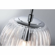 LED Pendelleuchte Ruya Glas/Chrom IP44 E14 max. 20W Pendellänge kürzbar