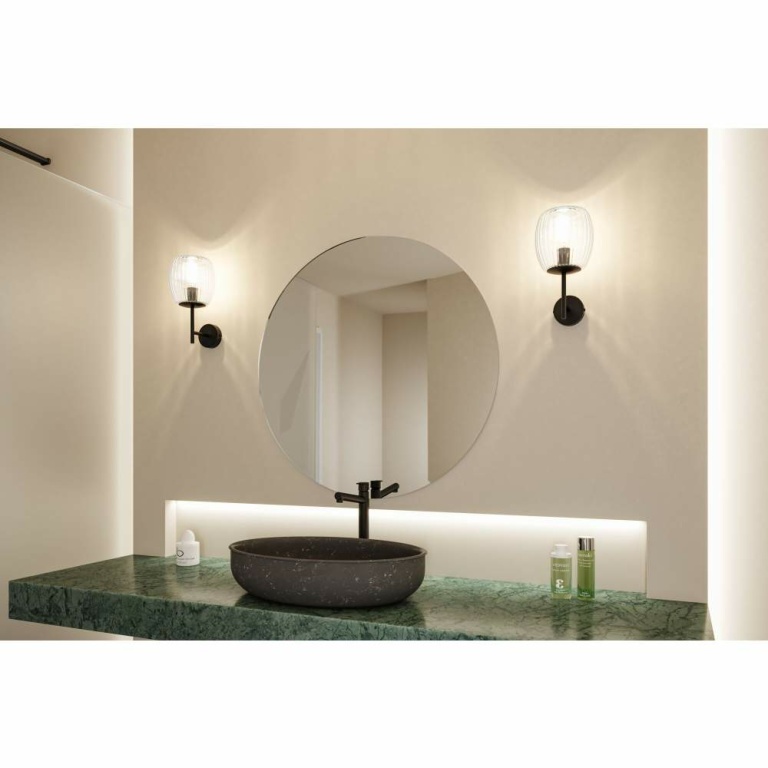 Paulmann Selection Bathroom Wandleuchte Ruya Glas/Schwarz matt IP44 E14 max. 20W dimmbar 230V