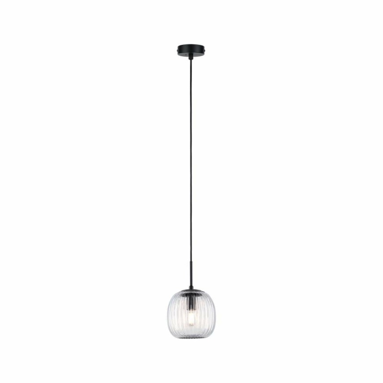 Paulmann LED Pendelleuchte Ruya Glas/Schwarz matt IP44 E14 max. 20W Pendellänge kürzbar