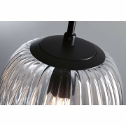 LED Pendelleuchte Ruya Glas/Schwarz matt IP44 E14 max. 20W Pendellänge kürzbar