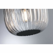 LED Pendelleuchte Ruya Glas/Schwarz matt IP44 E14 max. 20W Pendellänge kürzbar