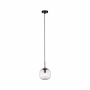 LED Pendelleuchte Ruya Glas/Schwarz matt IP44 E14 max. 20W Pendellänge kürzbar