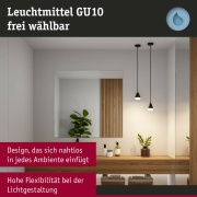 LED Pendelleuchte Luia Satin/Signalschwarz IP44 GU10 max. 10W Pendellänge verstellbar