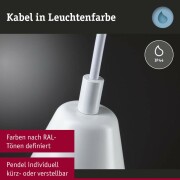 LED Pendelleuchte Luia Satin/Signalweiß IP44 GU10 max. 10W Pendellänge verstellbar