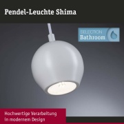 LED Pendelleuchte Shima Signalweiß IP44 GU10 max. 10W  Pendellänge verstellbar