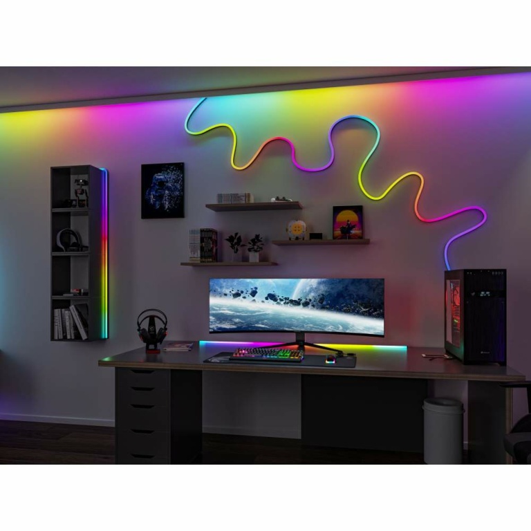 Paulmann EntertainLED LED Schlauch Black Neon RGB+ 5m 12W 96 LEDs/m inkl. Fernbedienung, Halterungen & Trafo