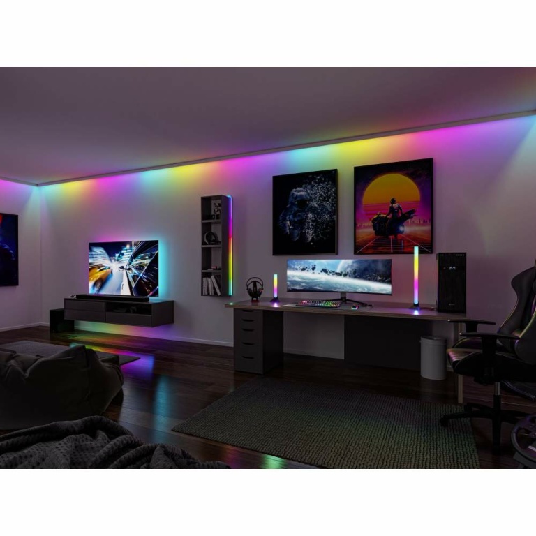 Paulmann EntertainLED LED Schlauch Black Neon RGB+ 5m 12W 96 LEDs/m inkl. Fernbedienung, Halterungen & Trafo