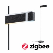 Smarte LED Stehleuchte Jagun aus Filz in Anthrazit 1250lm Smart Home Zigbee Tunable-White-Steuerung dimmbar 230V