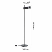 Smarte LED Stehleuchte Jagun aus Filz in Anthrazit 1250lm Smart Home Zigbee Tunable-White-Steuerung dimmbar 230V