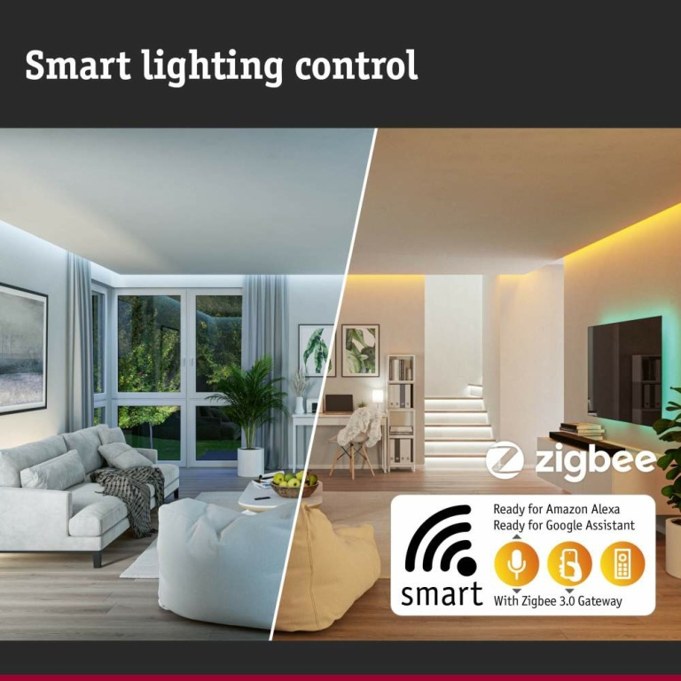 Paulmann Zigbee LED-Deckenleuchte Tulga aus Filz in Anthrazit mit Backlight Technik Smart Home Tunable-White-Steuerung dimmbar 230V