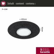 Zigbee LED-Deckenleuchte Tulga aus Filz in Anthrazit mit Backlight Technik Smart Home Tunable-White-Steuerung dimmbar 230V