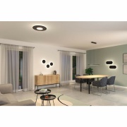 Zigbee LED-Deckenleuchte Tulga aus Filz in Anthrazit mit Backlight Technik Smart Home Tunable-White-Steuerung dimmbar 230V