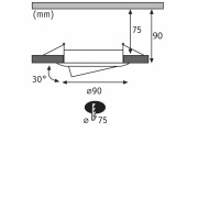 Einbauleuchte 3er-Pack schwenkbar  rund 90mm 30° GU10 max. 3x10W  230V dimmbar  Schwarz