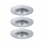 Einbauleuchte 3er-Pack starr  rund 90mm  GU10 max. 3x10W  230V dimmbar  Chrom matt