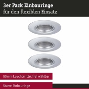 Einbauleuchte 3er-Pack starr  rund 90mm  GU10 max. 3x10W  230V dimmbar  Chrom matt