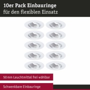 Einbauleuchte 10er-Pack schwenkbar  rund 90mm 30° GU10 max. 10x10W  230V dimmbar  Weiß