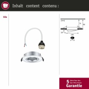 Einbauleuchte 10er-Pack schwenkbar  rund 90mm 30° GU10 max. 10x10W  230V dimmbar  Chrom matt