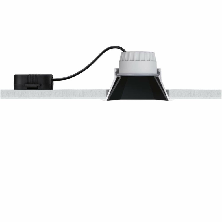 Paulmann Cole Coin Basisset 3er-Set Schwarz eckig LED Einbauleuchte IP44 3-Step-Dim 2700K 470lm 230V