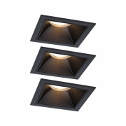 Cole Coin Basisset 3er-Set Schwarz eckig LED Einbauleuchte IP44 3-Step-Dim 2700K 470lm 230V