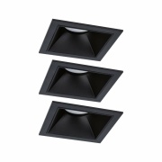 Cole Coin Basisset 3er-Set Schwarz eckig LED Einbauleuchte IP44 3-Step-Dim 2700K 470lm 230V