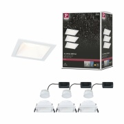 Cole Coin Basisset 3er-Set Weiß eckig LED Einbauleuchte IP44 3-Step-Dim 2700K 470lm 230V