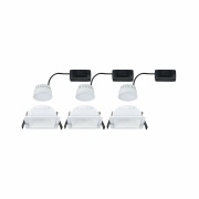 Cole Coin Basisset 3er-Set Weiß eckig LED Einbauleuchte IP44 3-Step-Dim 2700K 470lm 230V