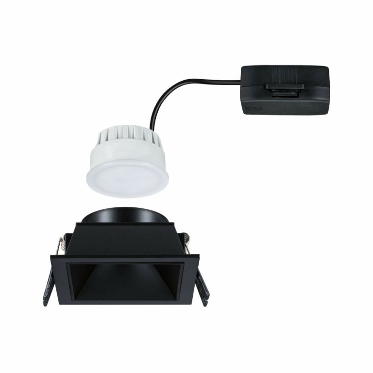 Paulmann Cole Coin Schwarz eckig LED Einbauleuchte IP44 3-Step-Dim 2700K 470lm 230V