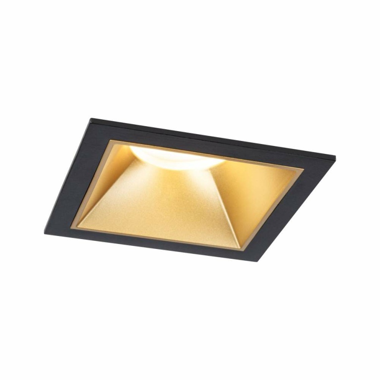 Paulmann Cole Coin Basisset 3er-Set Schwarz/Gold matt eckig LED Einbauleuchte IP44 3-Step-Dim 2700K 470lm 230V