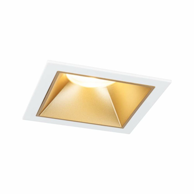 Paulmann Cole Coin Basisset 3er-Set Weiß/Gold matt eckig LED Einbauleuchte IP44 3-Step-Dim 2700K 470lm 230V