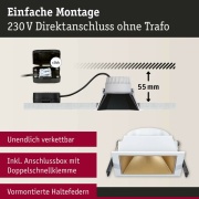 Cole Coin Basisset 3er-Set Weiß/Gold matt eckig LED Einbauleuchte IP44 3-Step-Dim 2700K 470lm 230V