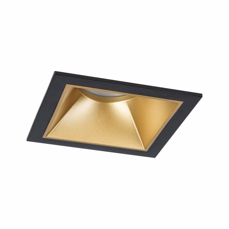 Paulmann Cole Coin Schwarz/Gold matt eckig LED Einbauleuchte IP44 3-Step-Dim 2700K 470lm 230V