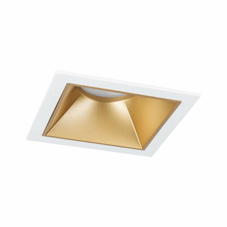 Paulmann Cole Coin Weiß/Gold matt eckig LED Einbauleuchte IP44 3-Step-Dim 2700K 470lm 230V