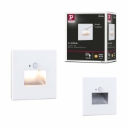 LED Wandeinbauleuchte Edge Quadro Weiß eckig 2700K mit PIR-Sensor für Geräteeinbaudose mit ⌀ 68mm