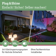 Plug & Shine LED Gartenstrahler Warmweiß Basisset  IP65 3000K 3x3,5W  21VA Schwarz