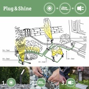 Plug & Shine LED Gartenstrahler Warmweiß Einzelspot  IP65 3000K 3,5W   Schwarz