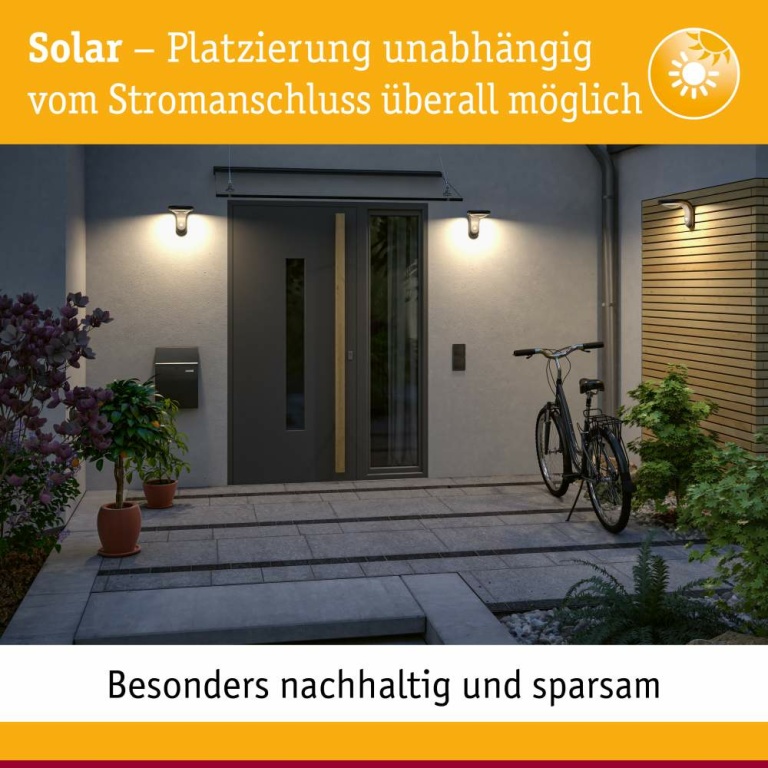 Paulmann Solar LED Spot Solena IP44 3000K 2lm Schwarz