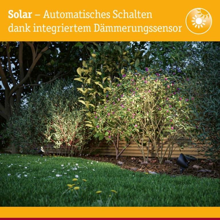 Paulmann Solar LED Spot Solena IP44 3000K 2lm Schwarz