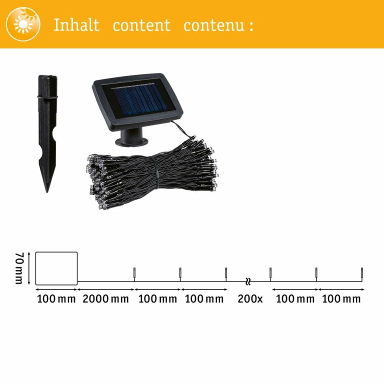 Paulmann Solar LED-Lichterkette Aurinka 21,9 m IP44 3000K Schwarz