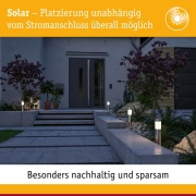 Solar LED Pollerleuchte Layra IP44 3000K 1lm Eisen gebürstet