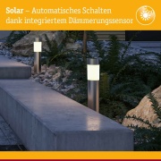 Solar LED Pollerleuchte Layra IP44 3000K 1lm Eisen gebürstet